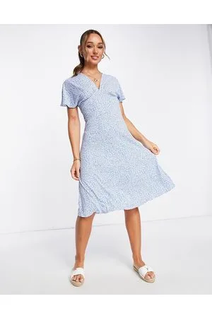 MANGO V neck midi dress in floral print