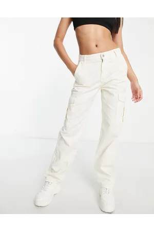 Pull&Bear Straight leg cargo trousers in ecru