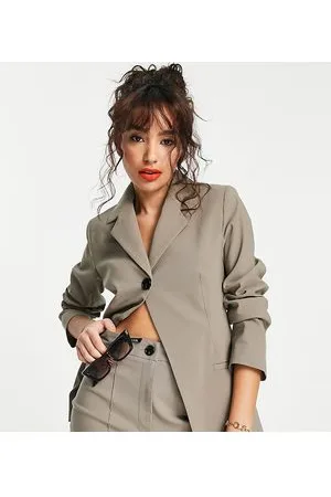 Topshop Bengaline blazer co-ord in dark olive