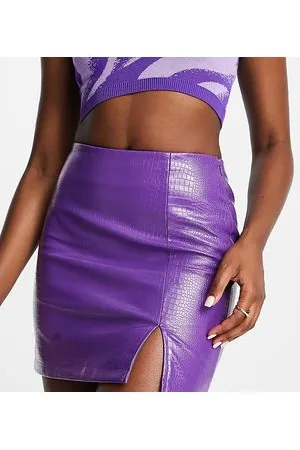 COLLUSION PU split detail mini skirt in