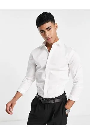 JACK & JONES Premium super slim fit stretch smart shirt in