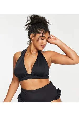 ASOS ASOS DESIGN Curve mix and match frill high waist bikini bottom in