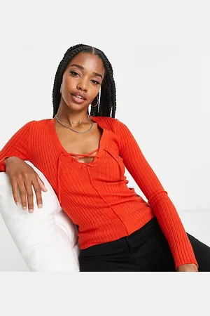 ASOS ASOS DESIGN Tall jumper with lace up detail in
