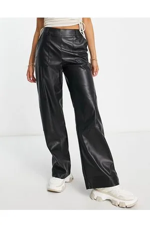Threadbare Ariel PU wide leg trousers in