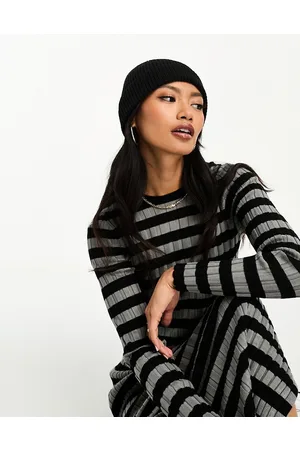 ASOS Fisherman rib beanie hat in polyester in