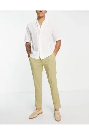 Pull&Bear Slim tailored trousers in beige