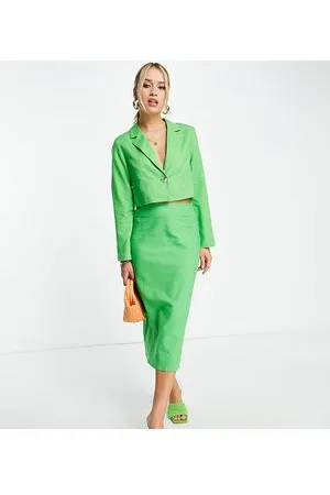 Y.A.S Exclusive tailored linen midi skirt suit in