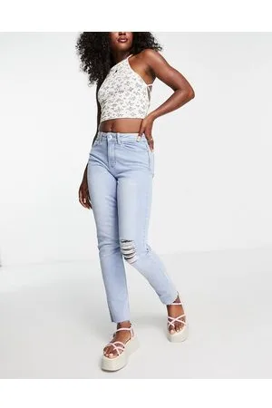 Pieces Luna high waist straight leg jeans in