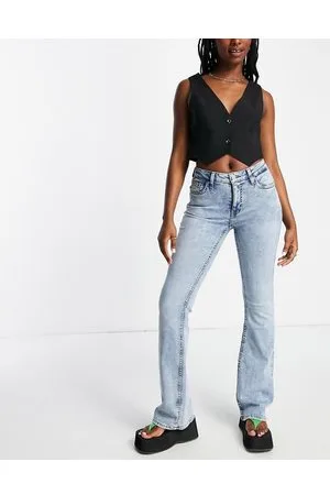 Weekday Flame low rise seam detail flared jeans in bleach light