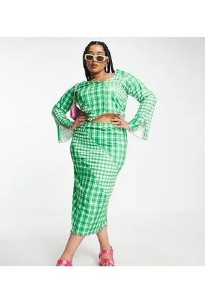 ONLY Exclusive maxi skirt co-ord in gingham