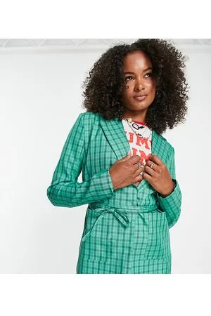 Heartbreak Tie belt blazer co-ord in check