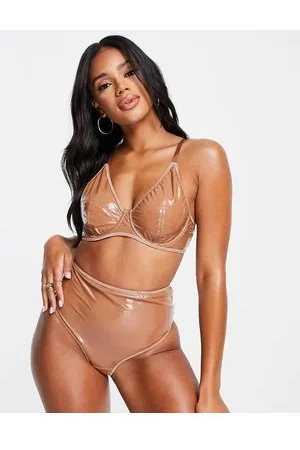 Love & Other Things Underwired bra and high waist brief vinyl set in