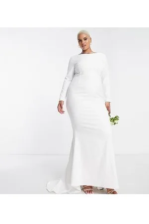 True Violet Bridal long sleeve maxi dress in ivory