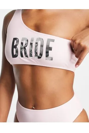 Unique 21 Unique 21 bride one shoulder bikini top in