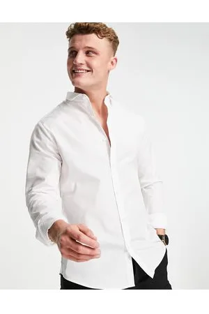 River Island Slim long sleeve smart work shirt in