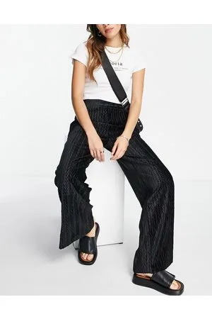 The Frolic Velvet chevron wide leg trousers in