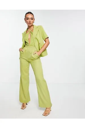 Extro & Vert Perfect tailored trousers in olive co-ord