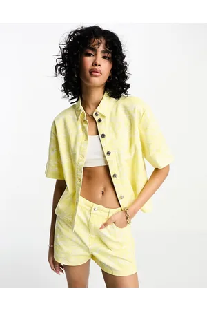 VERO MODA Twill oversized shirt in swirl print