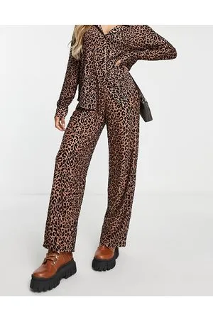 The Frolic Leopard print burnout wide leg trouser co-ord in