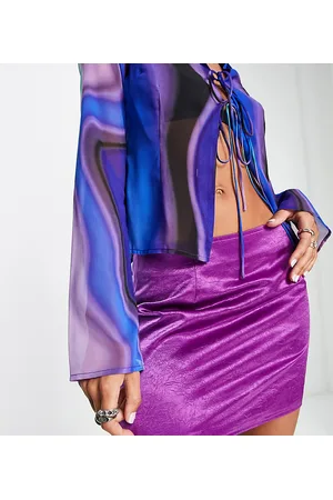 Reclaimed Inspired satin low rise mini skirt in