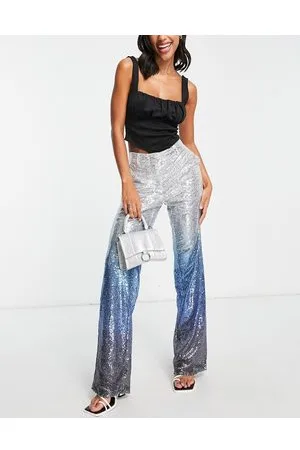 NA-KD X Josefine HJ co-ord straight leg sequin trousers in ombre