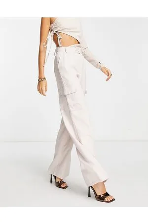Extro & Vert Super wide leg cargo trousers in ecru