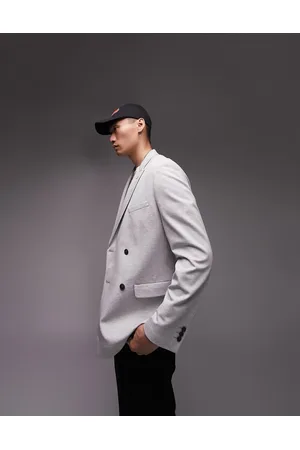 Topman Skinny double breasted jersey blazer in