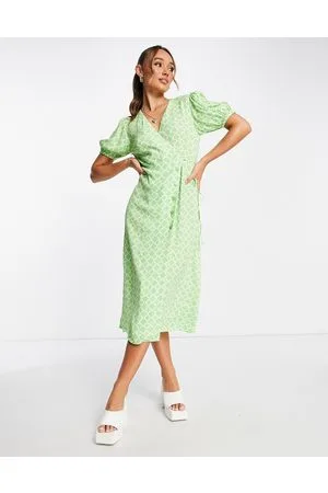MANGO Button down midi dress in geo print