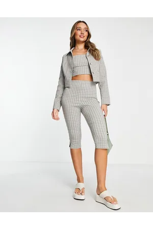 Topshop Co-ord mini cropped jacket in check