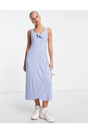 & OTHER STORIES Jersey knit tie front midi dress in