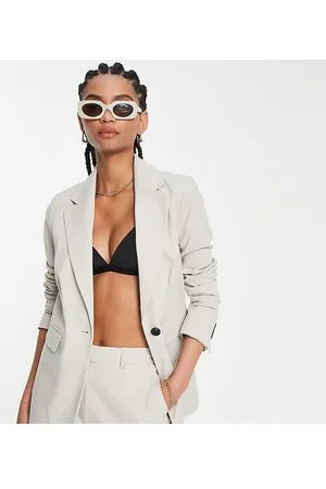 Topshop Co-ord fitted blazer in pale