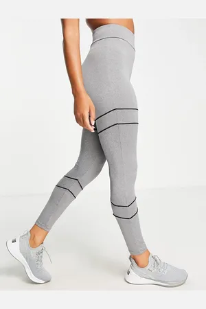 Threadbare Fitness gym leggings with contrast piping in marl