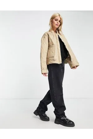 Object Onion quilted cropped jacket in beige