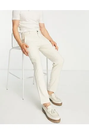 Pull&Bear Slim tailored trousers in ecru check