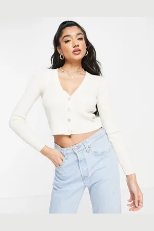 JDY Ribbed cardigan in cream