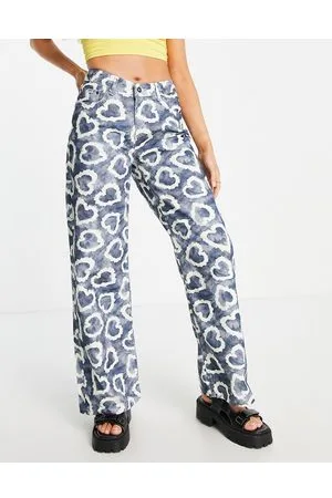 The Ragged Priest Relaxed jeans in bleach heart print