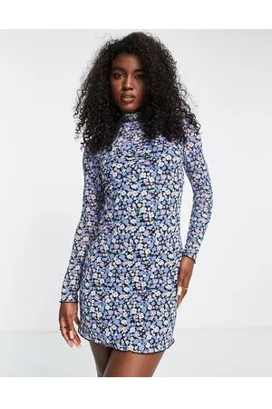 The Frolic Mesh underlay mini dress in bloom floral