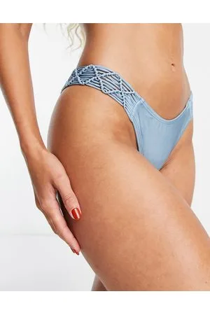 River Island Macrame bikini bottom in light