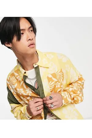 Reclaimed Inspired long sleeve spliced shirt in floral print