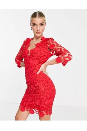Love Triangle fitted mini dress in all over lace