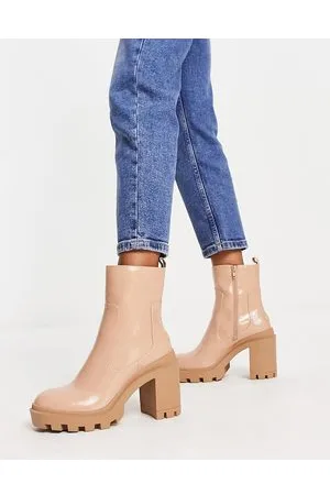 River Island Rubber heeled boot in beige