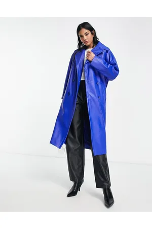 Helene Berman Pleather double breasted coat in