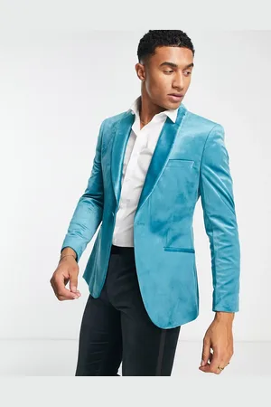 Topman Skinny velvet blazer in