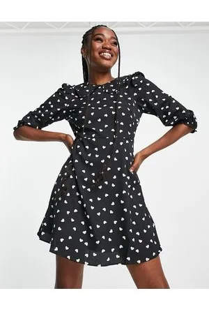 New Look Mini dress with collar in pattern
