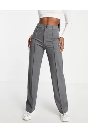 Pull&Bear High waisted seam front tailored straight leg trouser in