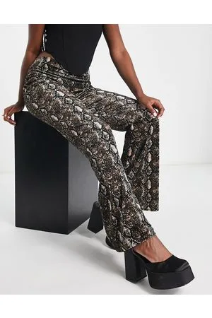 I saw it first Flared trousers in burnout snake print