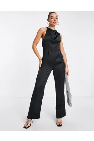 Pretty Lavish Cowl neck asymmetric back jumpsuit in