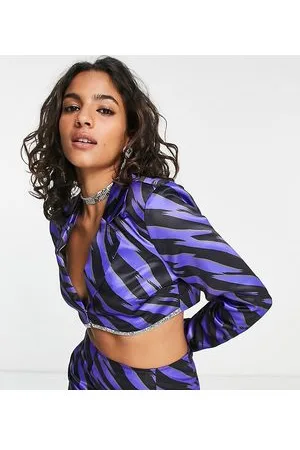 I Saw It First Petite Cropped blazer with embellishment co-ord in zebra