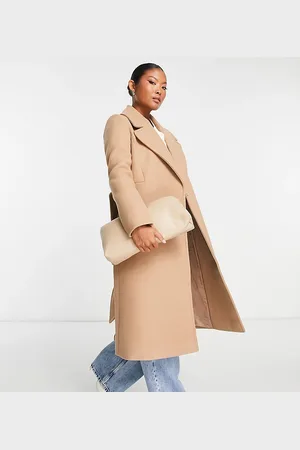 Forever New Formal wrap coat with tie belt in camel