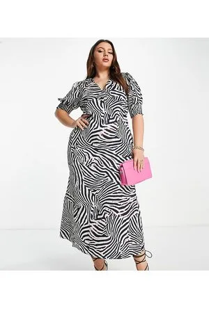 Never Fully Dressed Puff sleeve maxi dress in zebra print